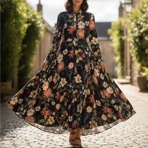 NWOT EVI GRINTELA Juliette Floral Button-Down Shirtdress